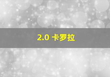 2.0 卡罗拉